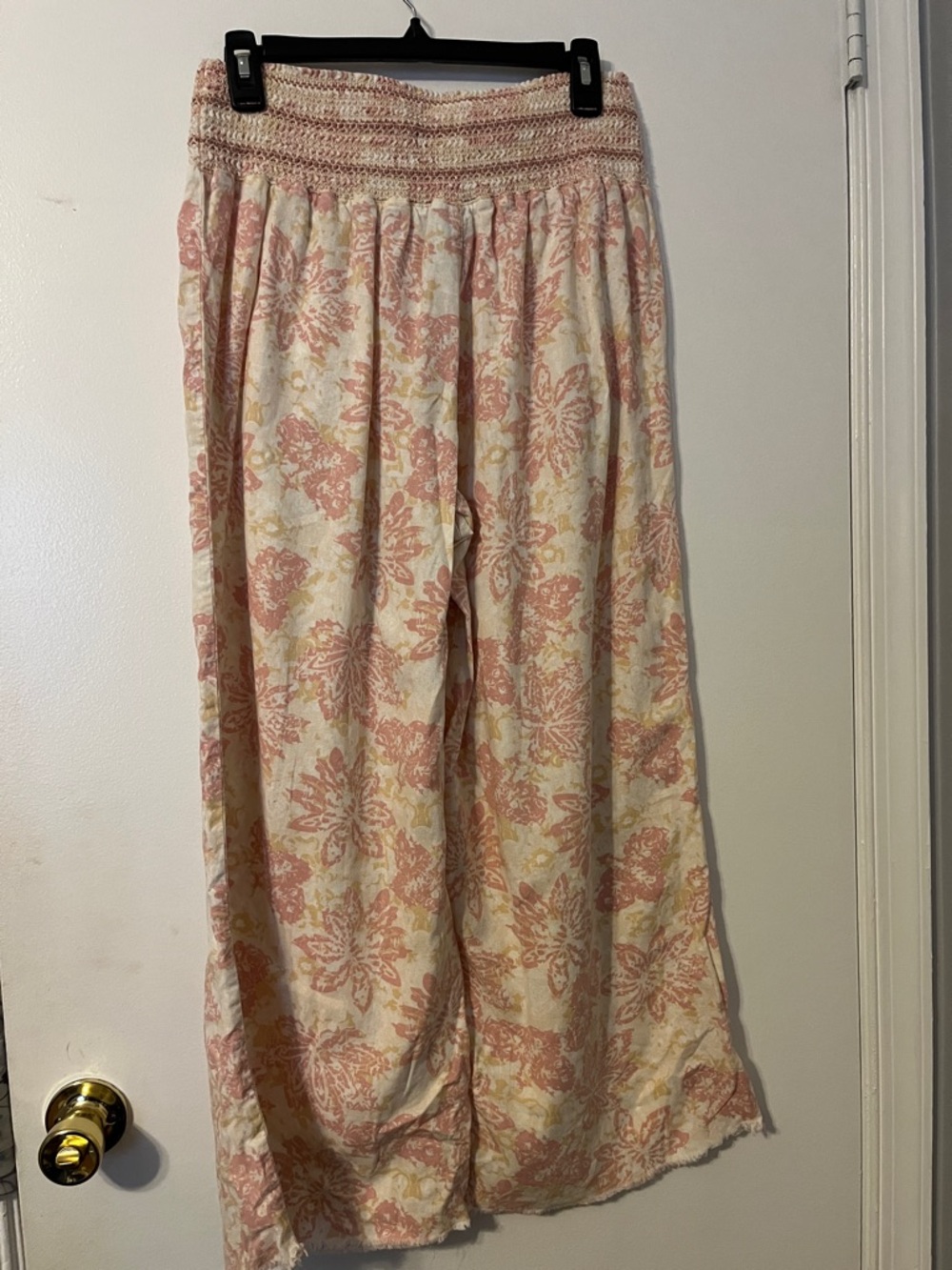 Rewash Pink and Cream Floral Maxi Wide Leg Pant - Picture 3 of 3